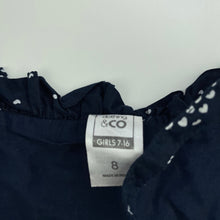 Load image into Gallery viewer, Girls Clothing & Co, lined navy cotton summer dress, EUC, size 8, L: 67cm