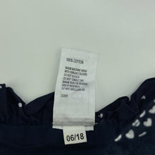 Load image into Gallery viewer, Girls Clothing & Co, lined navy cotton summer dress, EUC, size 8, L: 67cm