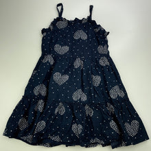 Load image into Gallery viewer, Girls Clothing & Co, lined navy cotton summer dress, EUC, size 8, L: 67cm