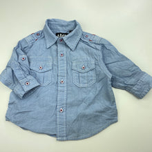 Load image into Gallery viewer, Boys ABCD Industrie, lightweight cotton long sleeve shirt, GUC, size 00,