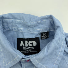 Load image into Gallery viewer, Boys ABCD Industrie, lightweight cotton long sleeve shirt, GUC, size 00,