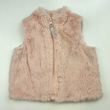 Load image into Gallery viewer, Girls Baby Berry, pink faux fur vest / sleeveless jaclet, EUC, size 00,