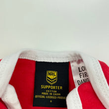 Load image into Gallery viewer, unisex NRL Official, St George Dragons cotton bodysuit / romper, FUC, size 0,