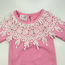 Load image into Gallery viewer, Girls Affordable Style Sensations, bodysuit / romper, lace trim, FUC, size 000,