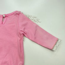 Load image into Gallery viewer, Girls Affordable Style Sensations, bodysuit / romper, lace trim, FUC, size 000,