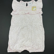 Load image into Gallery viewer, Girls Baby Berry, pink & gold cotton romper, FUC, size 0,