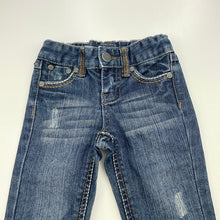 Load image into Gallery viewer, Boys Pumpkin Patch, distressed stretch denim jeans, adjustable, GUC, size 0,