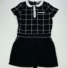 Load image into Gallery viewer, Girls M&S, black & white check playsuit, FUC, size 11-12,
