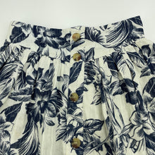 Load image into Gallery viewer, Girls Cotton On, floral metallic stripe skirt, elasticated, L: 45cm, FUC, size 4,
