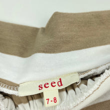 Load image into Gallery viewer, Girls Seed, striped stretchy skirt, elasticated, L: 27cm, GUC, size 7-8,