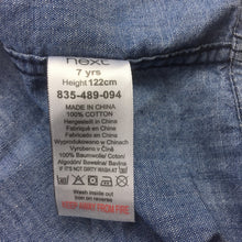 Load image into Gallery viewer, Boys Next, cotton lightweight denim short sleeve shirt, GUC, size 7
