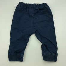 Load image into Gallery viewer, Boys Baby Club, navy cotton pants, adjustable, FUC, size 0,