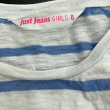 Load image into Gallery viewer, Girls Just Jeans, blue & white stripe cotton top, FUC, size 8,