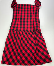 Load image into Gallery viewer, Girls American Living, red & black check casual dress, FUC, size 12, L: 78cm