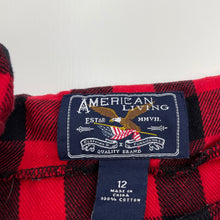 Load image into Gallery viewer, Girls American Living, red & black check casual dress, FUC, size 12, L: 78cm