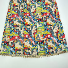 Load image into Gallery viewer, Girls Wonder Woman, cotton casual dress, armpit to armpit: 42cm, no size label, GUC, size 10-12, L: 72cm