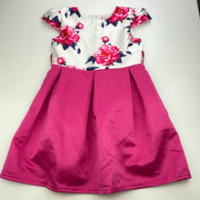 Load image into Gallery viewer, Girls Fashion Classic, lined colourful floral party dress, armpit to armpit: 33cm, small mark back waist, FUC, size 7-8, L: 64cm