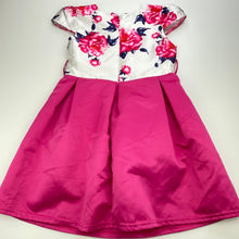 Load image into Gallery viewer, Girls Fashion Classic, lined colourful floral party dress, armpit to armpit: 33cm, small mark back waist, FUC, size 7-8, L: 64cm