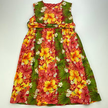 Load image into Gallery viewer, Girls colourful, floral cotton dress, no size, armpit to armpit: 30cm, EUC, size 5-6, L: 61cm