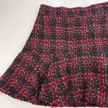 Load image into Gallery viewer, Girls Jugeunke, lined red & black bouclet skirt, elasticated, W: 30cm across, L: 38cm, EUC, size 8-10,