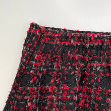 Load image into Gallery viewer, Girls Jugeunke, lined red & black bouclet skirt, elasticated, W: 30cm across, L: 38cm, EUC, size 8-10,