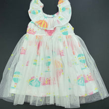 Load image into Gallery viewer, Girls Blueberi Boulevarde, lined tulle party dress, light mark back neck, FUC, size 12 months, L: 41cm
