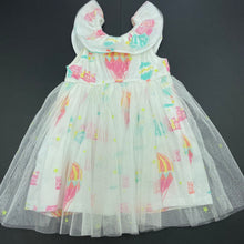 Load image into Gallery viewer, Girls Blueberi Boulevarde, lined tulle party dress, light mark back neck, FUC, size 12 months, L: 41cm