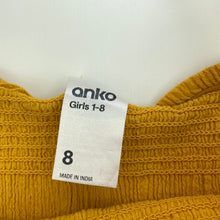 Load image into Gallery viewer, Girls Anko, mustard crinkle cotton summer top, FUC, size 8,
