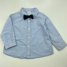 Load image into Gallery viewer, Boys Target, lightweight cotton long sleeve shirt, bowtie affixed, EUC, size 0,