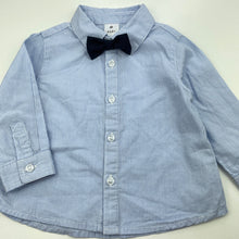 Load image into Gallery viewer, Boys Target, lightweight cotton long sleeve shirt, bowtie affixed, EUC, size 0,