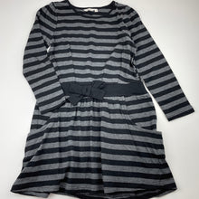 Load image into Gallery viewer, Girls Milkshake, grey & black cotton long sleeve dress, EUC, size 8, L: 66cm