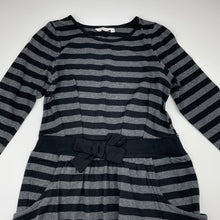 Load image into Gallery viewer, Girls Milkshake, grey & black cotton long sleeve dress, EUC, size 8, L: 66cm