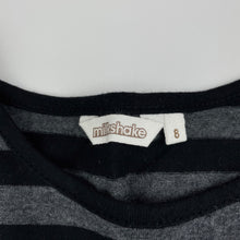 Load image into Gallery viewer, Girls Milkshake, grey & black cotton long sleeve dress, EUC, size 8, L: 66cm