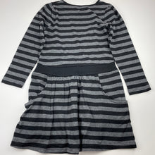 Load image into Gallery viewer, Girls Milkshake, grey & black cotton long sleeve dress, EUC, size 8, L: 66cm