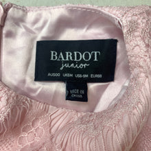 Load image into Gallery viewer, Girls Bardot Junior, pink floral lace party dress, EUC, size 00, L: 38cm
