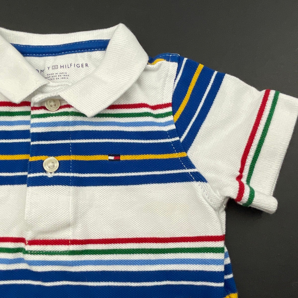 Tommy Hilfiger, striped cotton polo shirt top, EUC, size