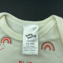 Load image into Gallery viewer, Girls Baby Berry, soft cotton bodysuit / romper, rainbows, EUC, size 00000,