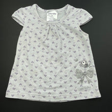 Load image into Gallery viewer, Girls Baby Baby, purple & white stretchy top, hearts, FUC, size 00,