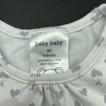 Load image into Gallery viewer, Girls Baby Baby, purple & white stretchy top, hearts, FUC, size 00,