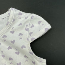 Load image into Gallery viewer, Girls Baby Baby, purple & white stretchy top, hearts, FUC, size 00,