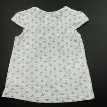 Load image into Gallery viewer, Girls Baby Baby, purple & white stretchy top, hearts, FUC, size 00,