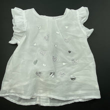 Load image into Gallery viewer, Girls Baby Baby, cotton lined lightweight top, hearts, FUC, size 0,