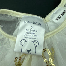 Load image into Gallery viewer, Girls Baby Baby, lined tulle & sequin party dress, GUC, size 0, L: 39cm