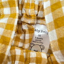Load image into Gallery viewer, Girls Baby Baby, mustard check cotton suspender skirt, elasticated, GUC, size 00,