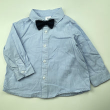 Load image into Gallery viewer, Boys Target, striped cotton long sleeve shirt, bowtie attached, FUC, size 0,