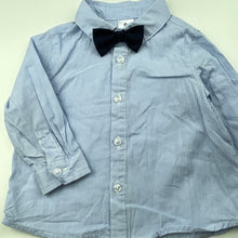 Load image into Gallery viewer, Boys Target, striped cotton long sleeve shirt, bowtie attached, FUC, size 0,