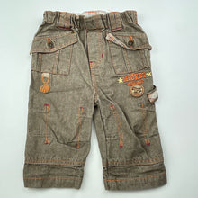 Load image into Gallery viewer, Boys Disney, Mickey Mouse cotton casual cropped pants, elasticated, Inside leg: 17.5cm, GUC, size 12 months,