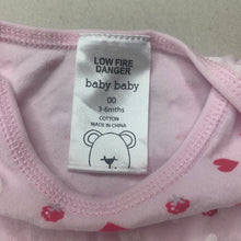 Load image into Gallery viewer, Girls Baby Baby, pink cotton bodysuit / romper, FUC, size 00,