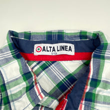 Load image into Gallery viewer, Boys Alta Linea, checked cotton short sleeve shirt, top button missing, FUC, size 10,
