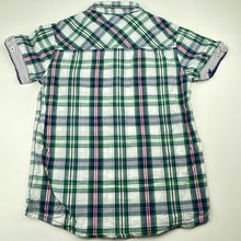 Load image into Gallery viewer, Boys Alta Linea, checked cotton short sleeve shirt, top button missing, FUC, size 10,